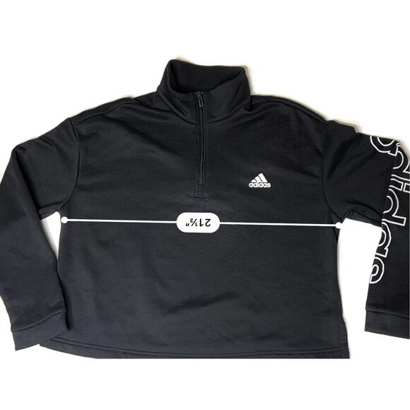 Adidas Essential Loose Fit Cropped Top Logo Black X LARGE Activewear Pullover - Picture 5 of 10